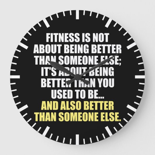 Fitness Funny Motivierend Große Wanduhr (Vorderseite)