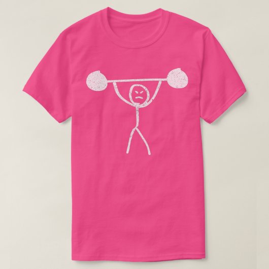 Fitness Funny Stickman Weight Lifting Squat Gym H T-Shirt (Design vorne)