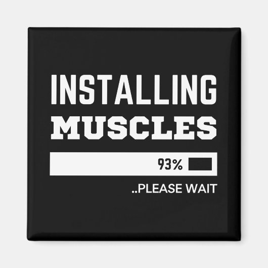 Fitness Funny Workout Installation Muskeln Magnet (Vorne)