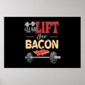 Fitness für Bacon Bodybuilder Fun Barbel Poster (Vorne)
