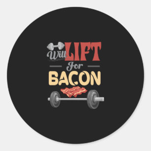 Fitness für Bacon Bodybuilder Fun Barbel Runder Aufkleber