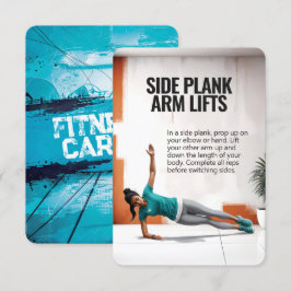 Fitness für den Seitenarm mit blauem Hintergrund Save The Date