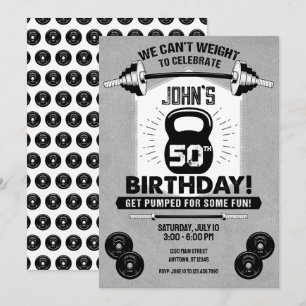 Fitness für die Gewichtszunahme 50. Geburtstag Einladung