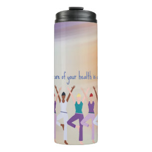 Fitness für Frauen-Yoga-Posen Anführungszeichen fü Thermosbecher