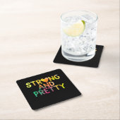 Fitness für hübsche und starke weibliche Computers Rechteckiger Pappuntersetzer (Vor Ort)