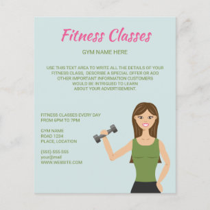 Fitness für niedliche Girl Illustration Flyer