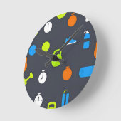 Fitness Gear Workout Pattern Runde Wanduhr (Winkel)