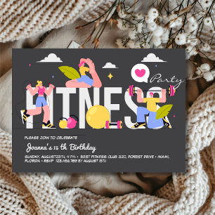 Fitness Geburtstagsfeier Einladung