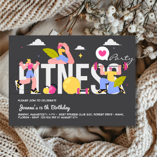 Fitness Geburtstagsfeier Einladung