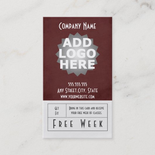 Fitness-Geschäfts-Karten-freier Wochen-Durchlauf Rabattkarte (Vorderseite)