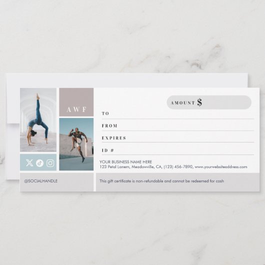 Fitness - Geschenkgutschein (Rückseite)