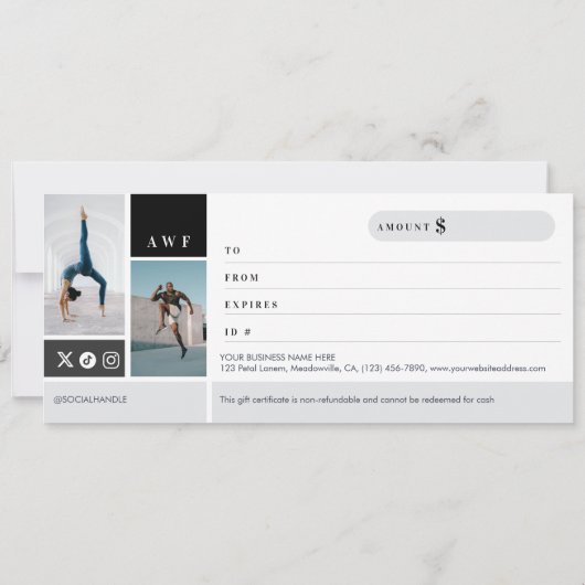 Fitness - Geschenkgutschein (Rückseite)