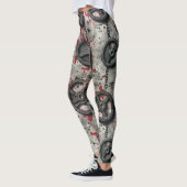 Fitness Gewicht Teller Ketten Nahtloses Muster Leggings (Links)