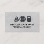 Fitness | Gewichte und Boxhandschuhe Visitenkarte (Vorderseite)