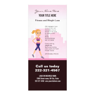 Fitness Girl Cartoon Werbekarte