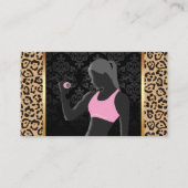 Fitness Girl Chic Leopard Print Personal Trainer Visitenkarte (Vorderseite)