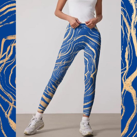 Fitness Girl Eleganz Imitats goldenes Labyrinth in Leggings