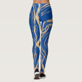 Fitness Girl Eleganz Imitats goldenes Labyrinth in Leggings (Rückseite)