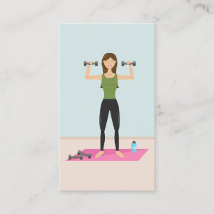 Fitness Girl Illustration Personal Trainer Visitenkarte