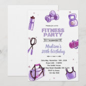 Fitness girl party invitation einladung (Vorne/Hinten)