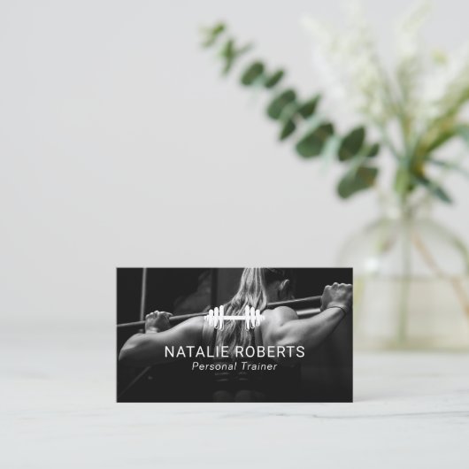 Fitness Girl Personal Trainer Berufliches Foto Visitenkarte (Stehend Vorderseite)