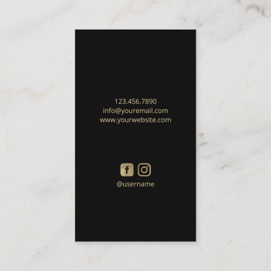 Fitness Girl Personal Trainer Gold Glitzer Visitenkarte (Rückseite)