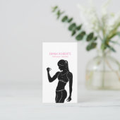 Fitness Girl Personal Trainer Training Visitenkarte (Stehend Vorderseite)