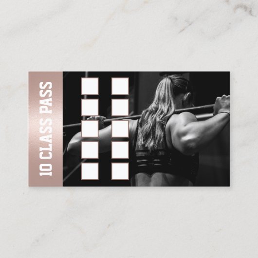Fitness Girl Rose Gold 10 Class Cafè Treuekarte (Vorderseite)