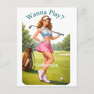 Fitneß Golfspielerin Thunder_Cove Postkarte