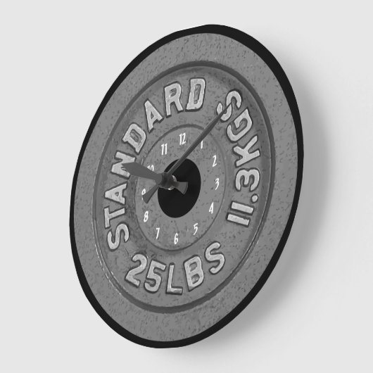 Fitness Grafik-Barbell-Hintergrund Große Wanduhr (Winkel)
