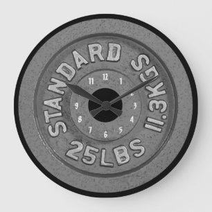 Fitness Grafische Barbell Hintergrund Große Wanduhr