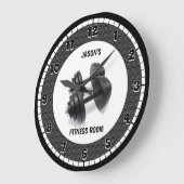 Fitness Grau Custom Große Wanduhr (Winkel)