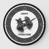 Fitness Grau Custom Große Wanduhr (Vorderseite)