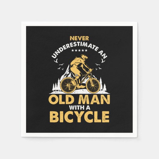 Fitness Großvater Fahrradfahrer MTB Fahrrad Serviette (Vorderseite)