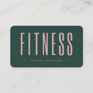 Fitness Grün und Rosa Einfach Minimalistisch  Visitenkarte