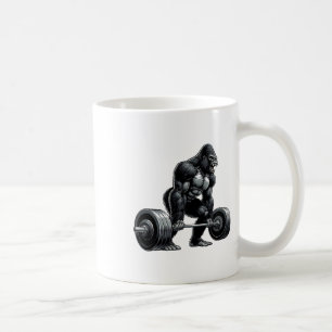 Fitness-Gruppe Gorilla Gewichtheben Arbeit Kaffeetasse