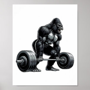 Fitness-Gruppe Gorilla Krafttraining Arbeit Poster