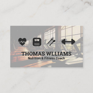 Fitness Gym Ausarbeiten von Symbolen Visitenkarte
