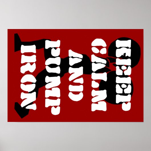 Fitness GYM behalte Ruhe und pumpen Eisen Poster (Vorne)