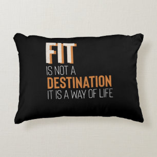 Fitness Gym Motivation Fit ist Art des Lebens Dekokissen