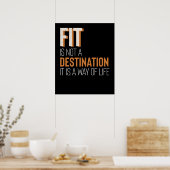 Fitness Gym Motivation Fit ist Art des Lebens Poster (Küche)