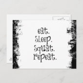 Fitness Gym Quote: EAT, Sleep, Squat Postkarte (Vorne/Hinten)
