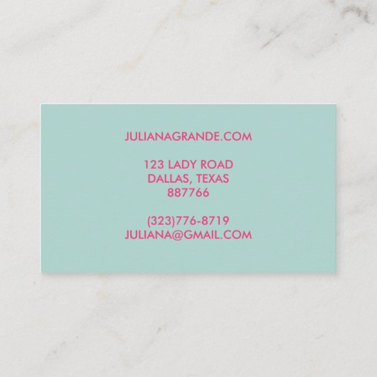 Fitness Gym Trainer Sport CUSTOM Bezaubernd Visitenkarte (Rückseite)