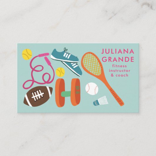 Fitness Gym Trainer Sport CUSTOM Bezaubernd Visitenkarte (Vorderseite)