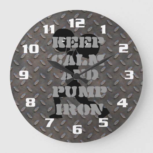 FITNESS GYM UND WORKOUT MOTIVIEREND GROßE WANDUHR (Vorderseite)