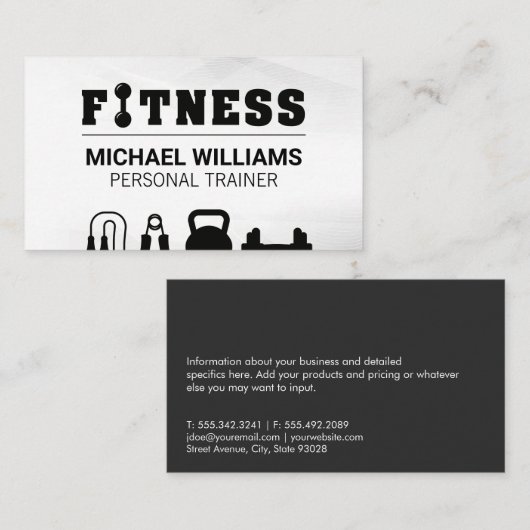 Fitness | Gym Weight Visitenkarte (Vorne/Hinten)