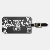 Fitness Gym Workout Bodybuilding Motivierend Gepäckanhänger (Vorderseite horizontal)