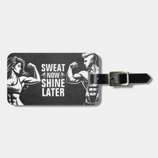 Fitness Gym Workout Bodybuilding Motivierend Gepäckanhänger (Vorderseite horizontal)