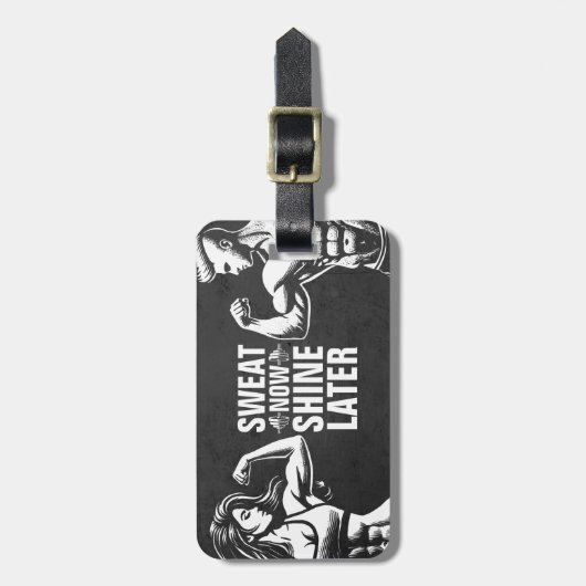 Fitness Gym Workout Bodybuilding Motivierend Gepäckanhänger (Vorderseite vertikal)