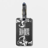 Fitness Gym Workout Bodybuilding Motivierend Gepäckanhänger (Rückseite vertikal)